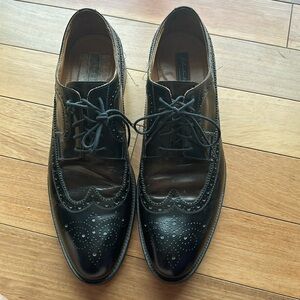 Johnston & Murphy Derby Oxfords Men 11.5M Two Tone Leather Wingtip Dress Shoes